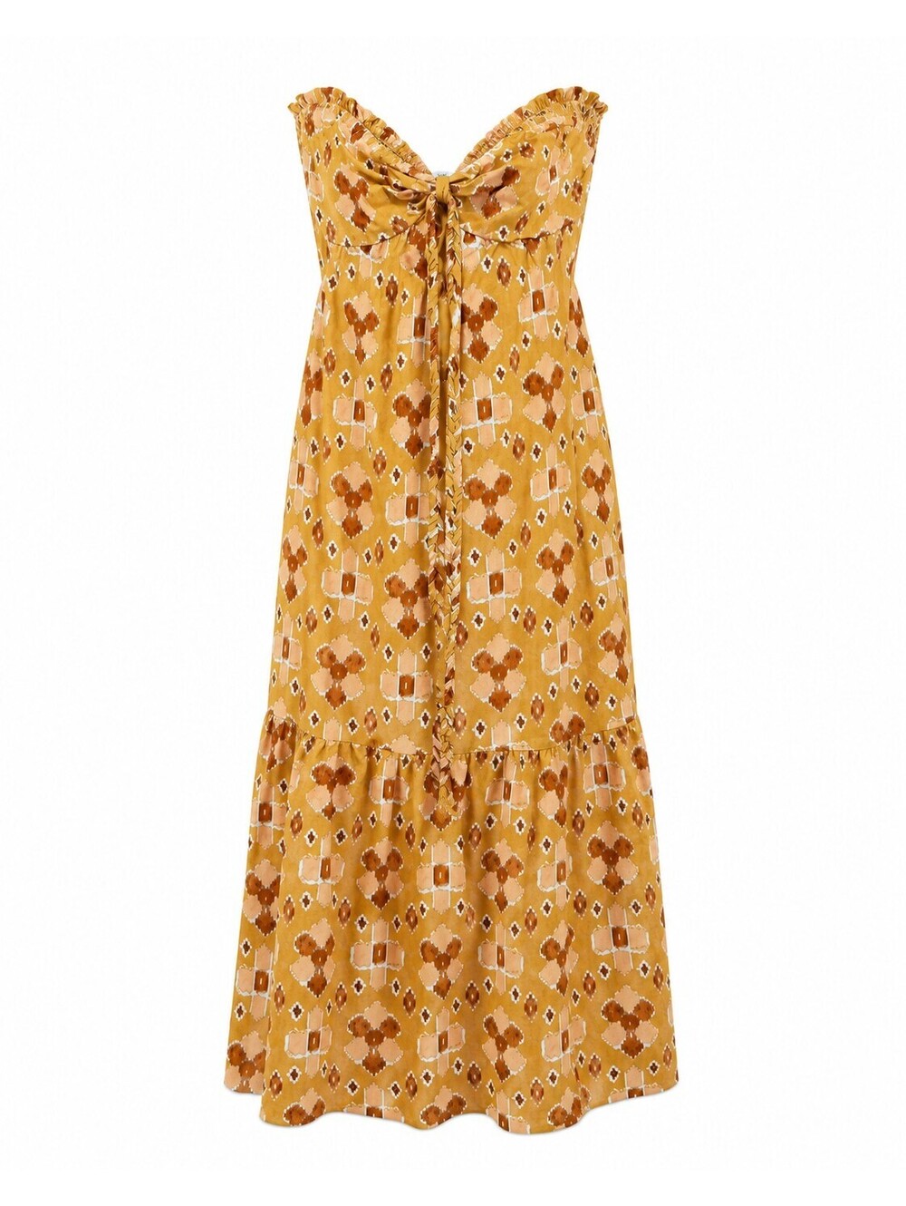Aerie Linen Blend Boho Maxi Dress XL Smocked Strapless Halter Vacation